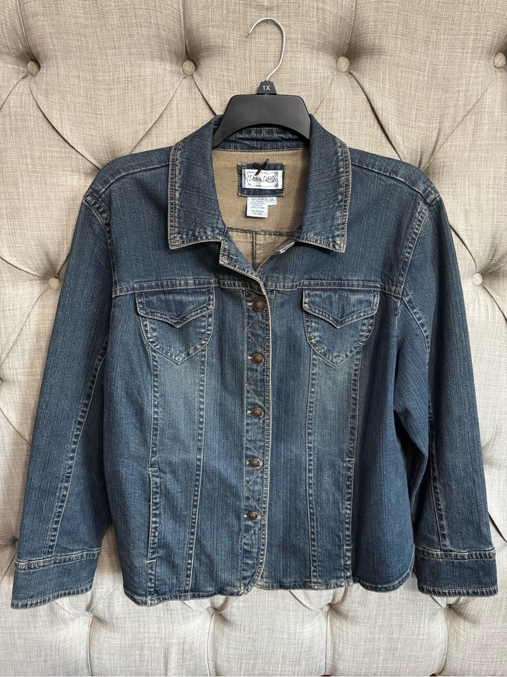 Live a Little Distressed Blue Denim Jacket
